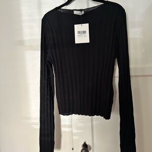 [NWT] DISSH Goldie Black Ribbed Long Sleeve Top